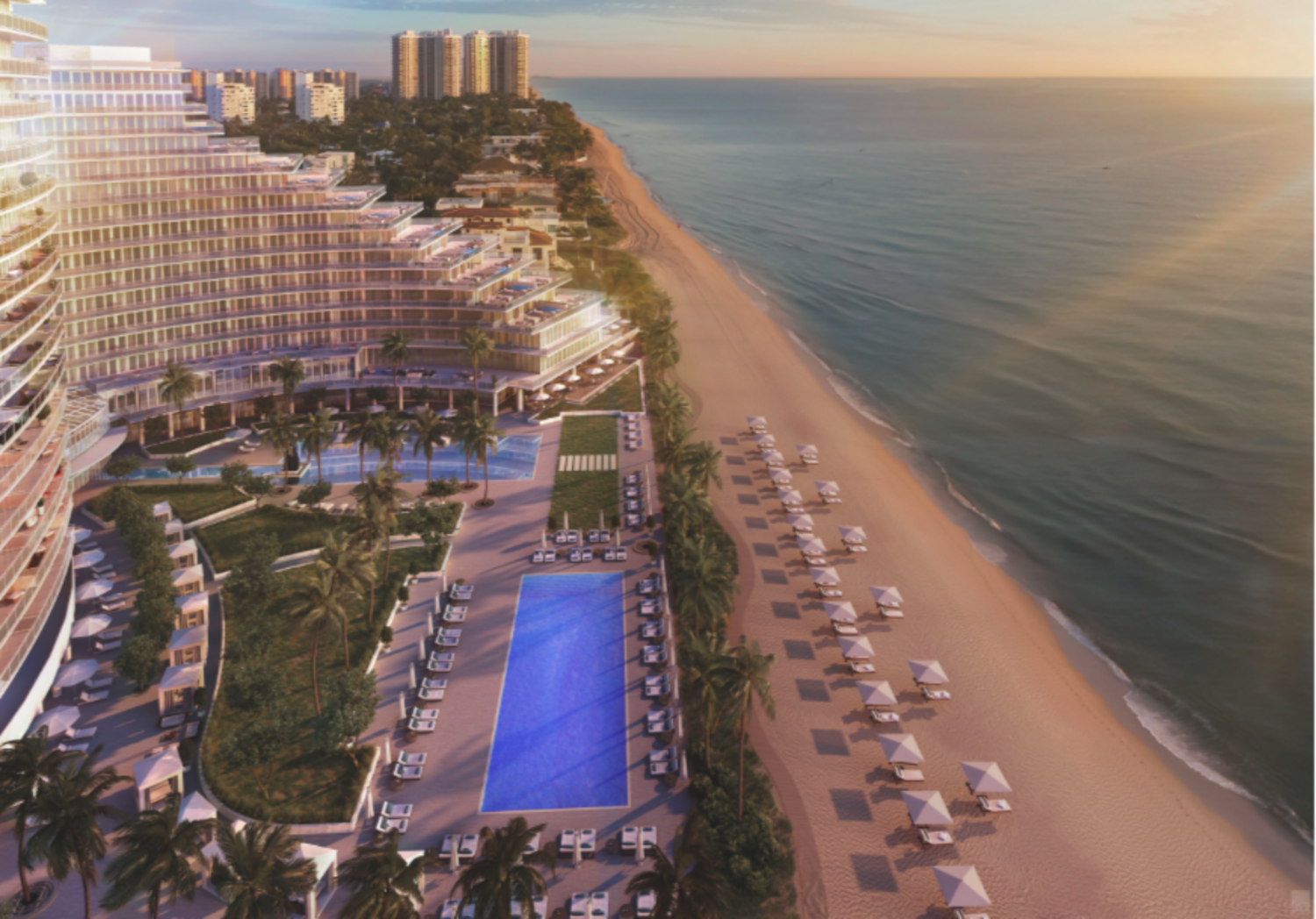 Auberge Beach Residences Pool Aerial 